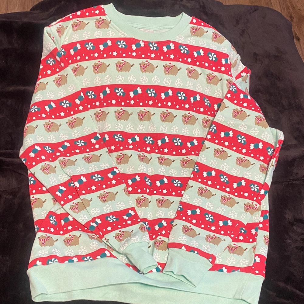 Pusheen Red and Green Holiday Sweater